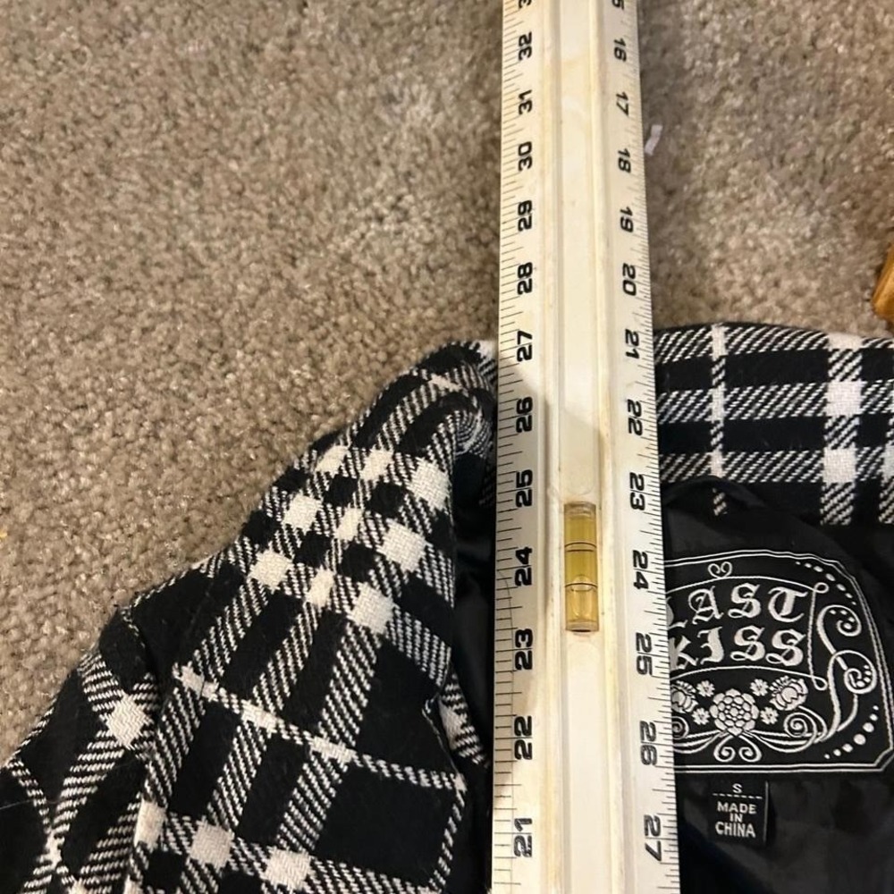 Y2K goth plaid tie coat heavy dark academia Bella swan 2000s coat - Picture 6 of 6